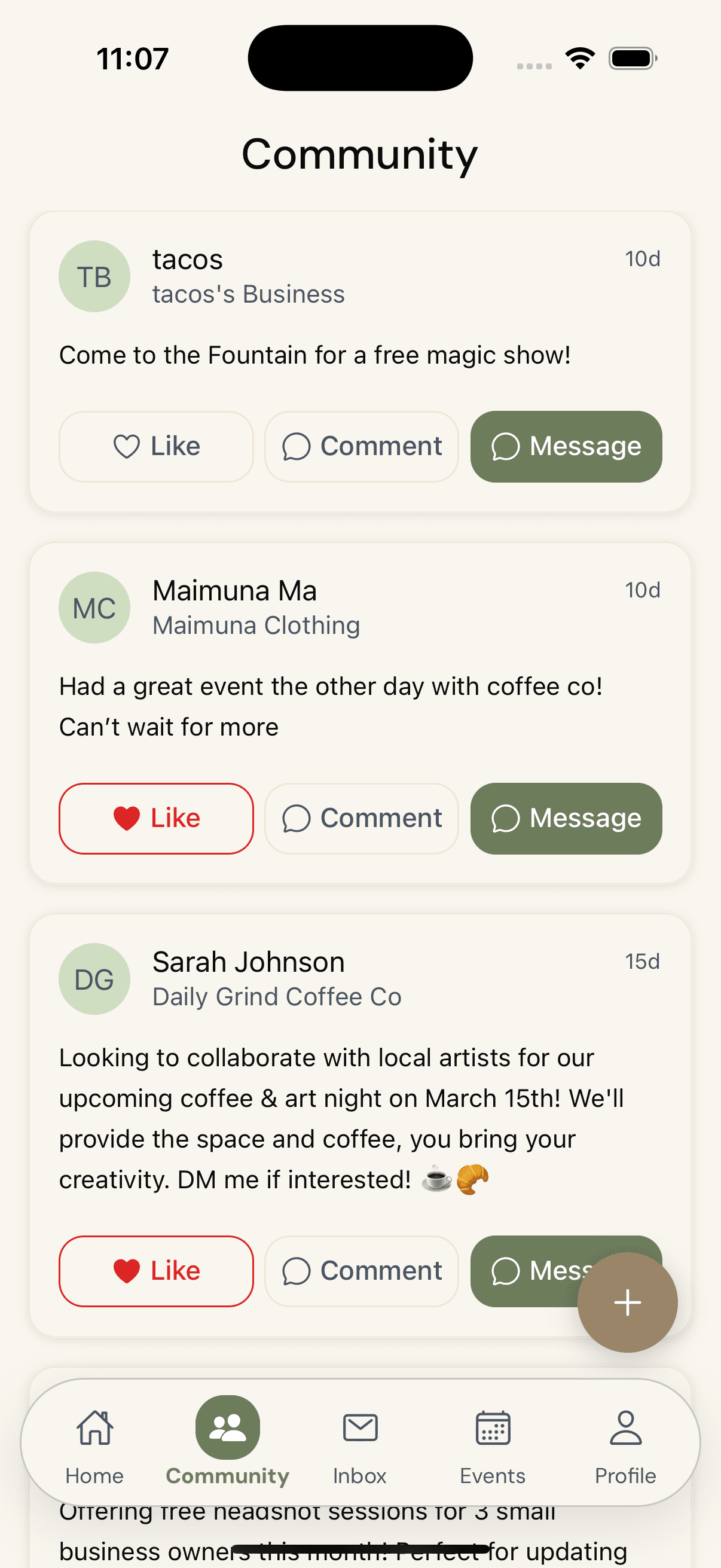 Stitch app — community page