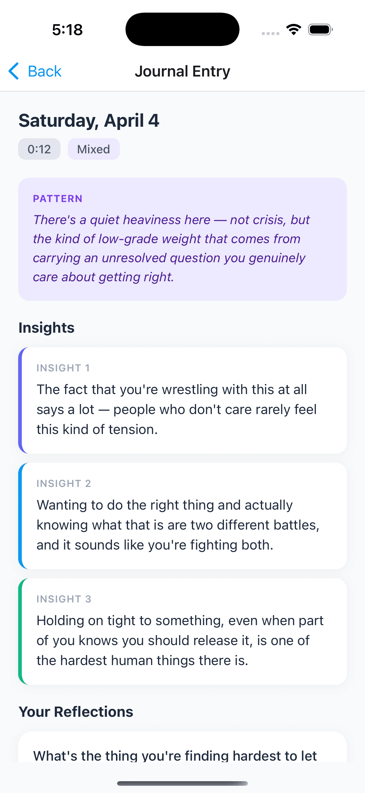 Voice Journal V2, screen 2