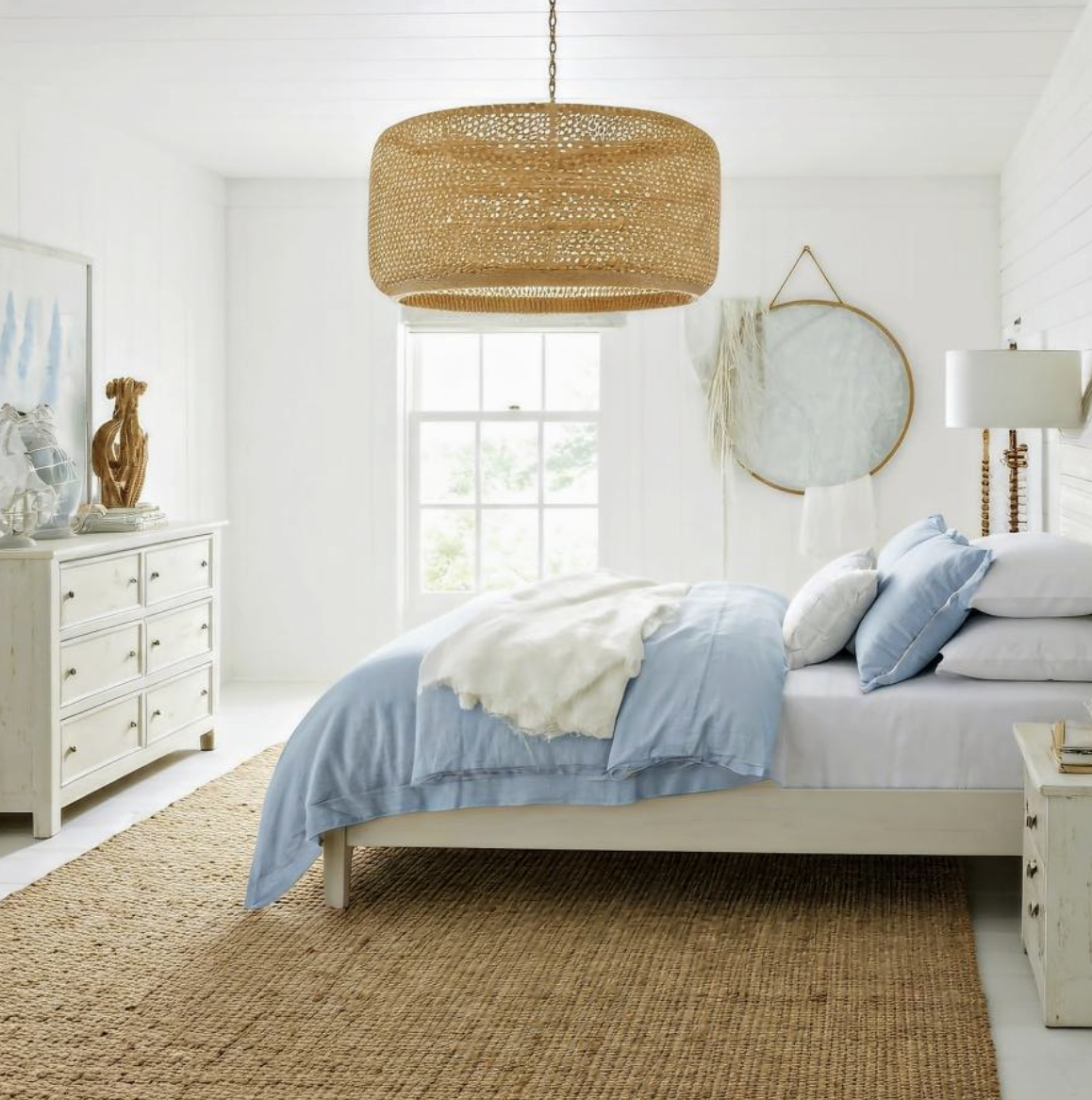 AI-generated bedroom — bright minimal room with window