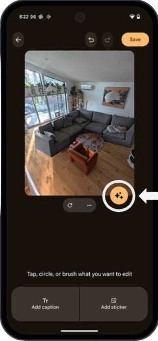 Smart Photo Remix tool — phone mockup in Pixel Studio